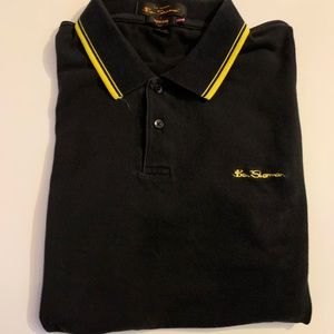 Ben Sherman Black and Yellow Polo M